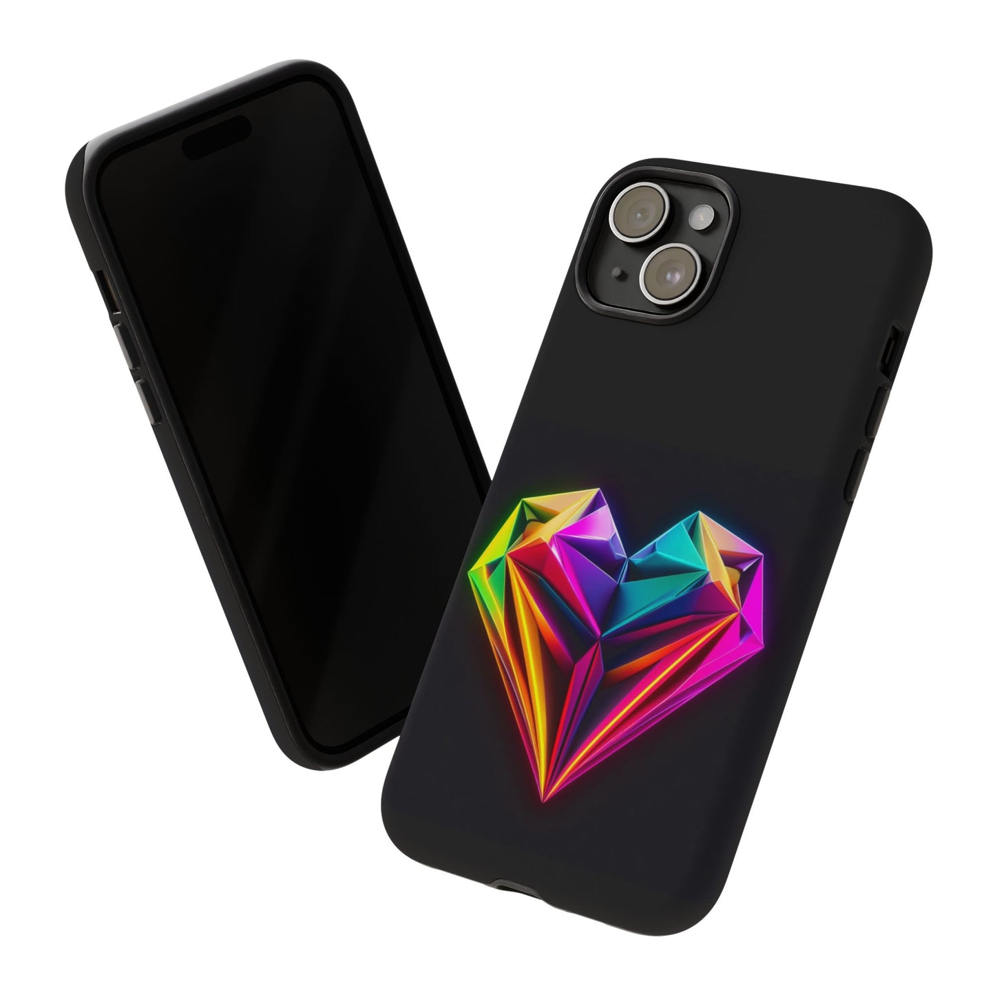 Origami Neon Heart Tough Cases iPhone/Google/Samsung