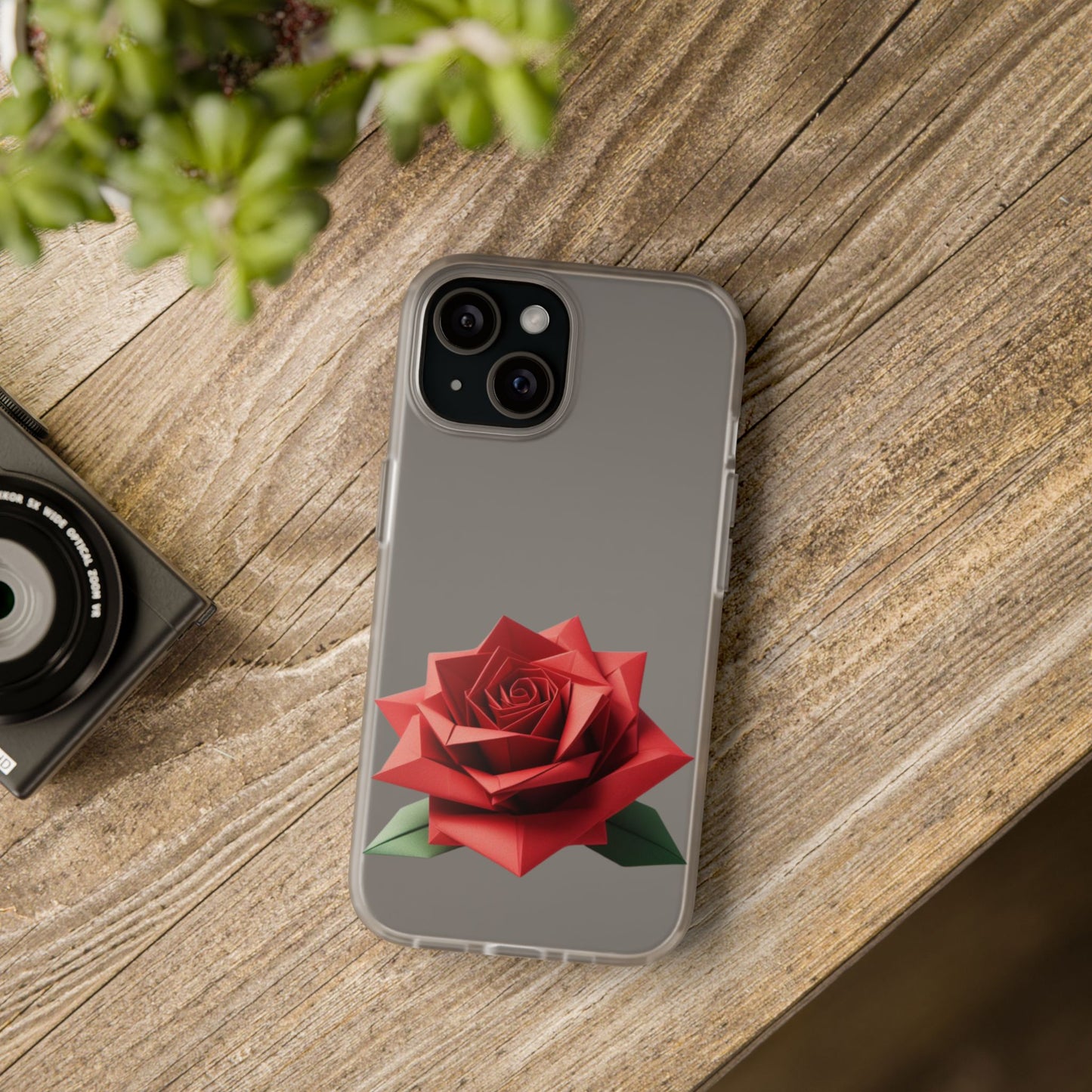 Origami Red Rose Flexi Cases