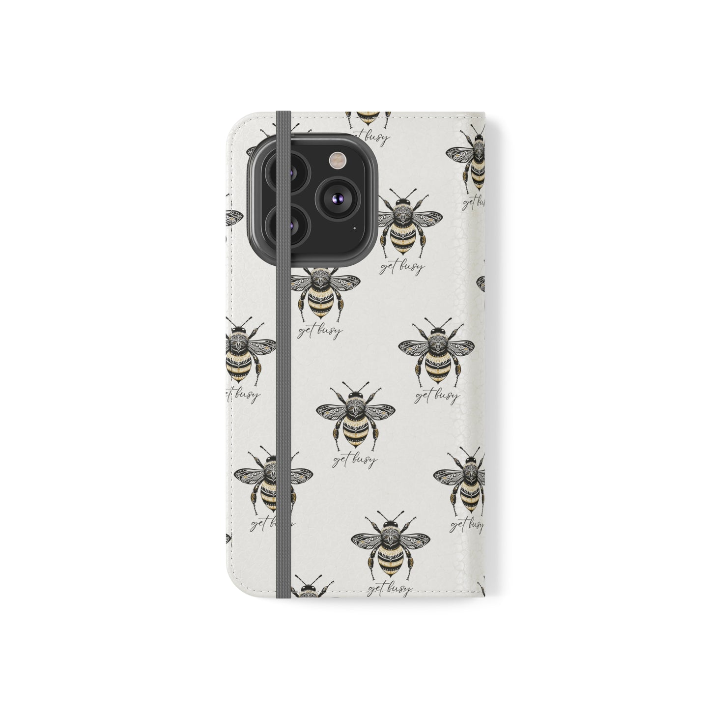 Get Busy Bee Flip Cases for iPhone/Samsung - white