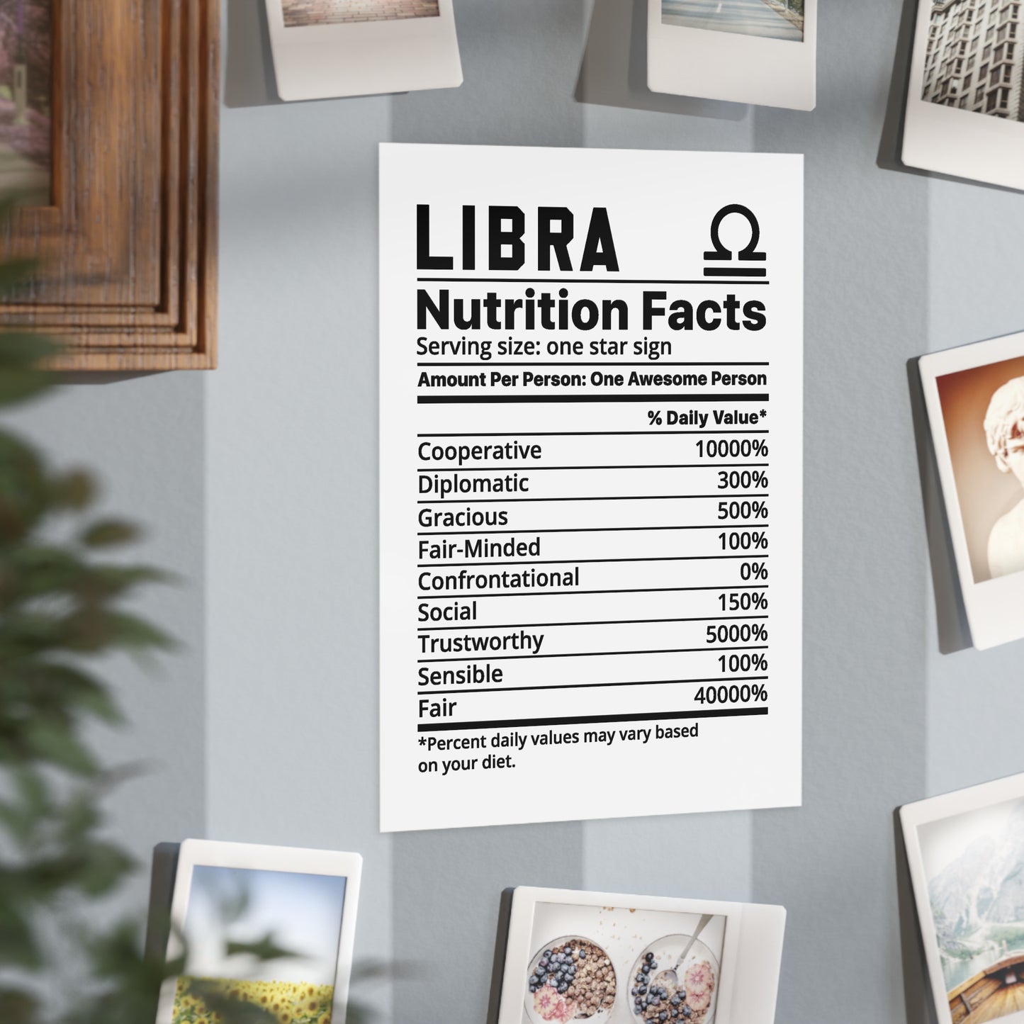 Libra Nutrition Unframed Prints - white