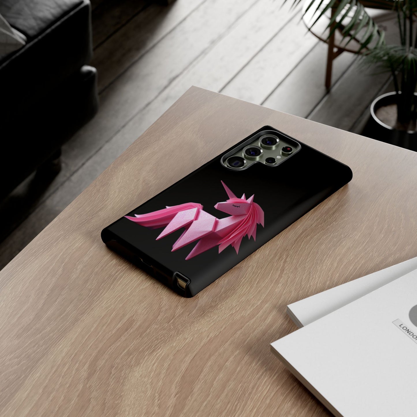 Origami Pink Unicorn Tough Cases iPhone/Google/Samsung