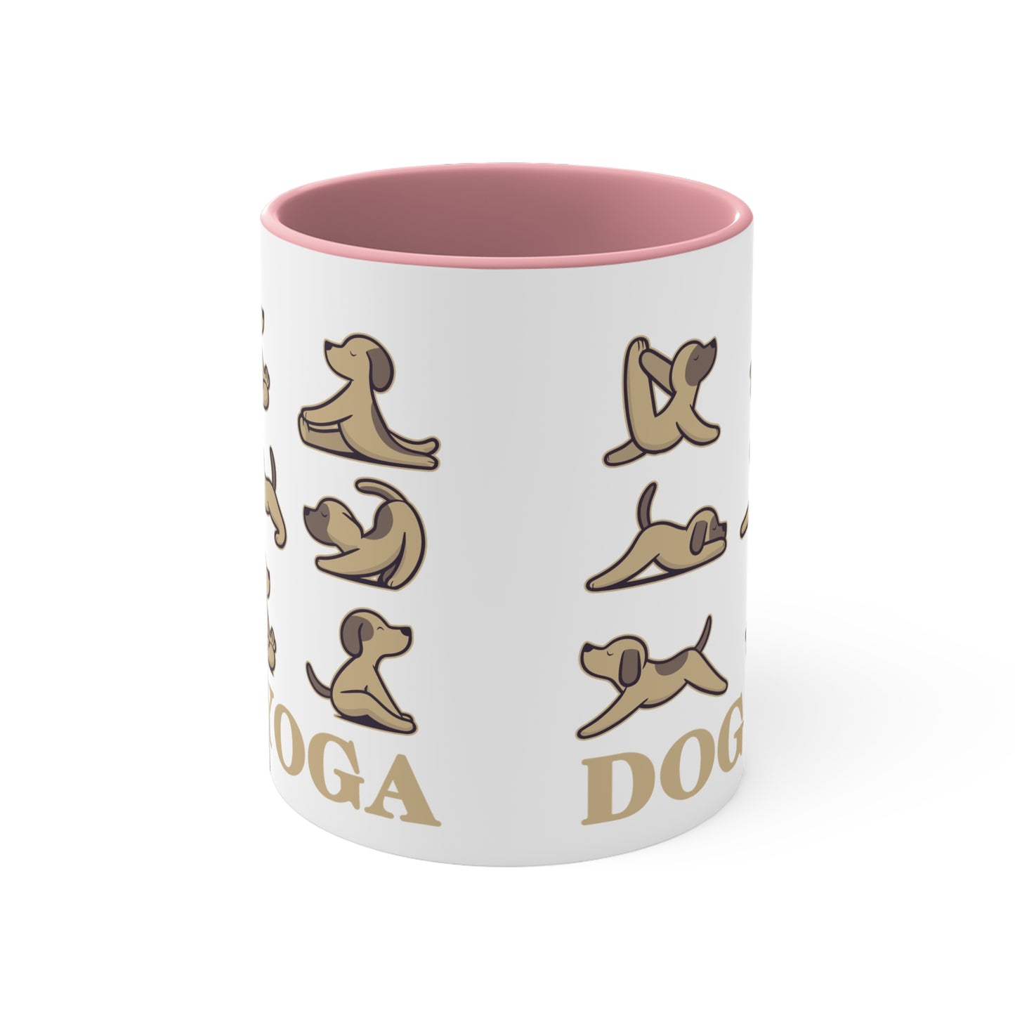 Dog Yoga Color Accent Mug 11oz - Zen Meditation Gift