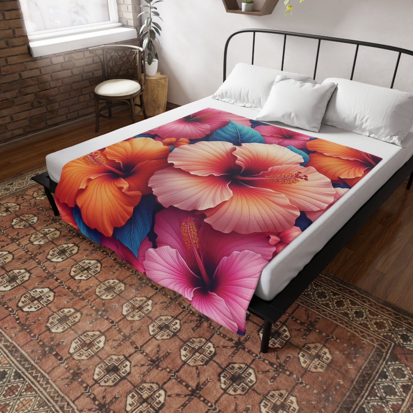 Hibiscus #2 Plush Fleece Blanket