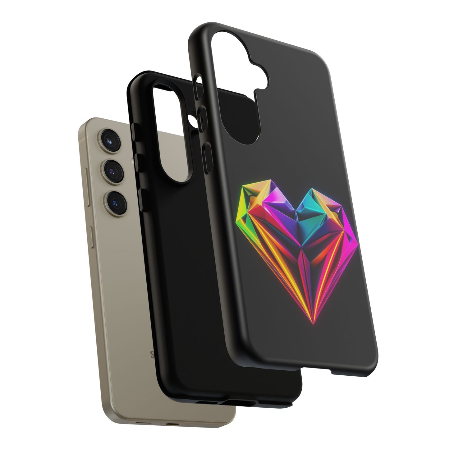 Origami Neon Heart Tough Cases iPhone/Google/Samsung