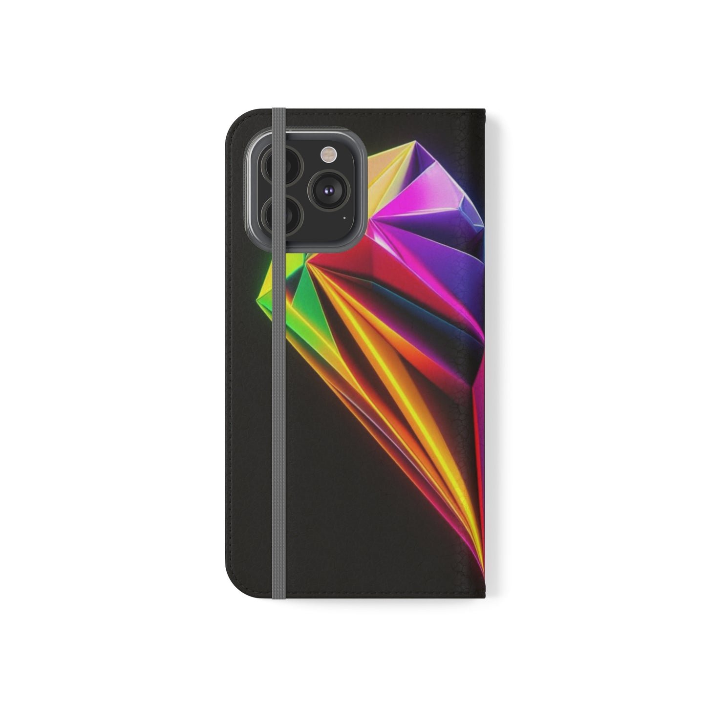 Origami Neon Heart Flip Cases - iPhone/Samsung