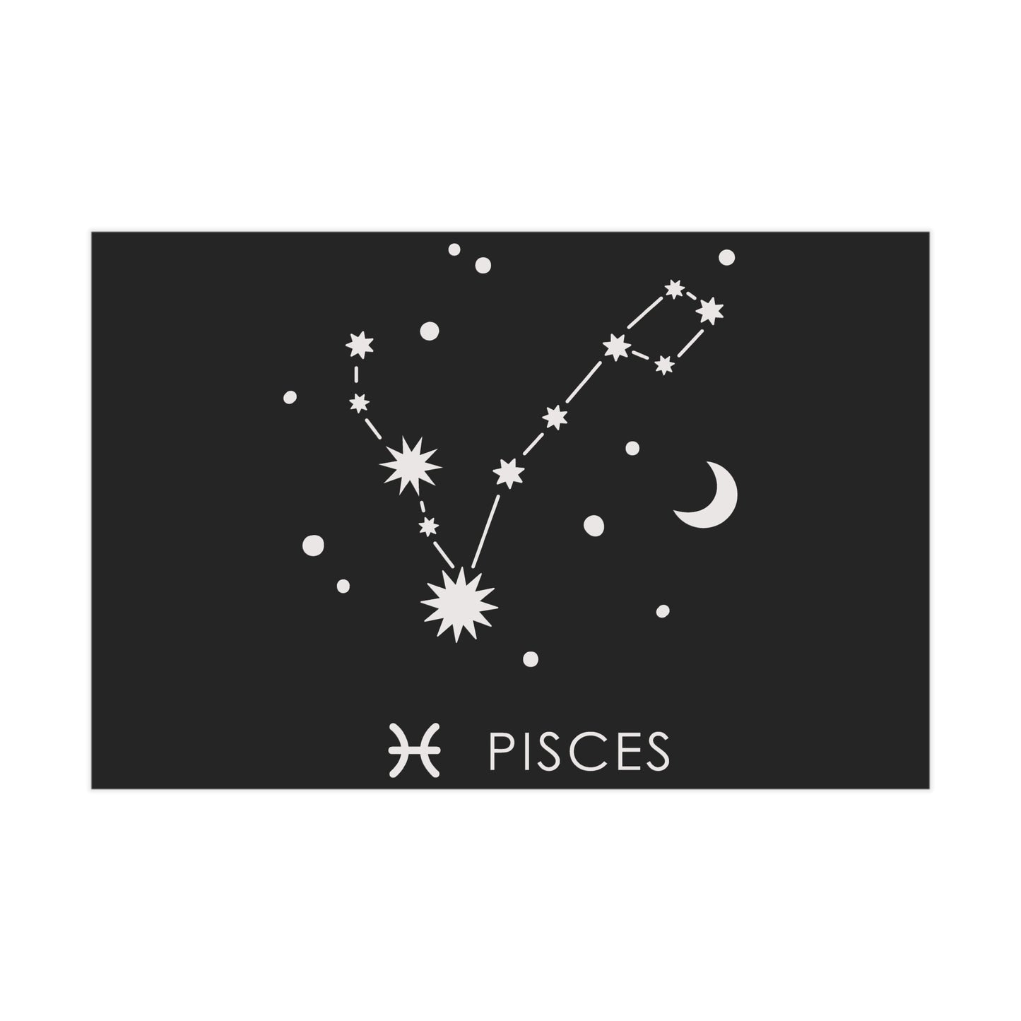 Pisces Starmap Unframed Prints - black