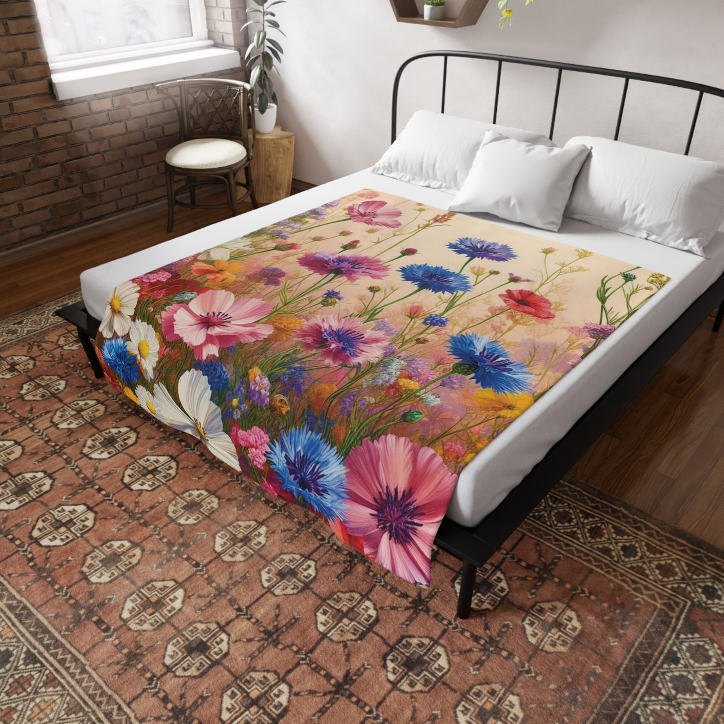 Wild Flowers Plush Fleece Blanket