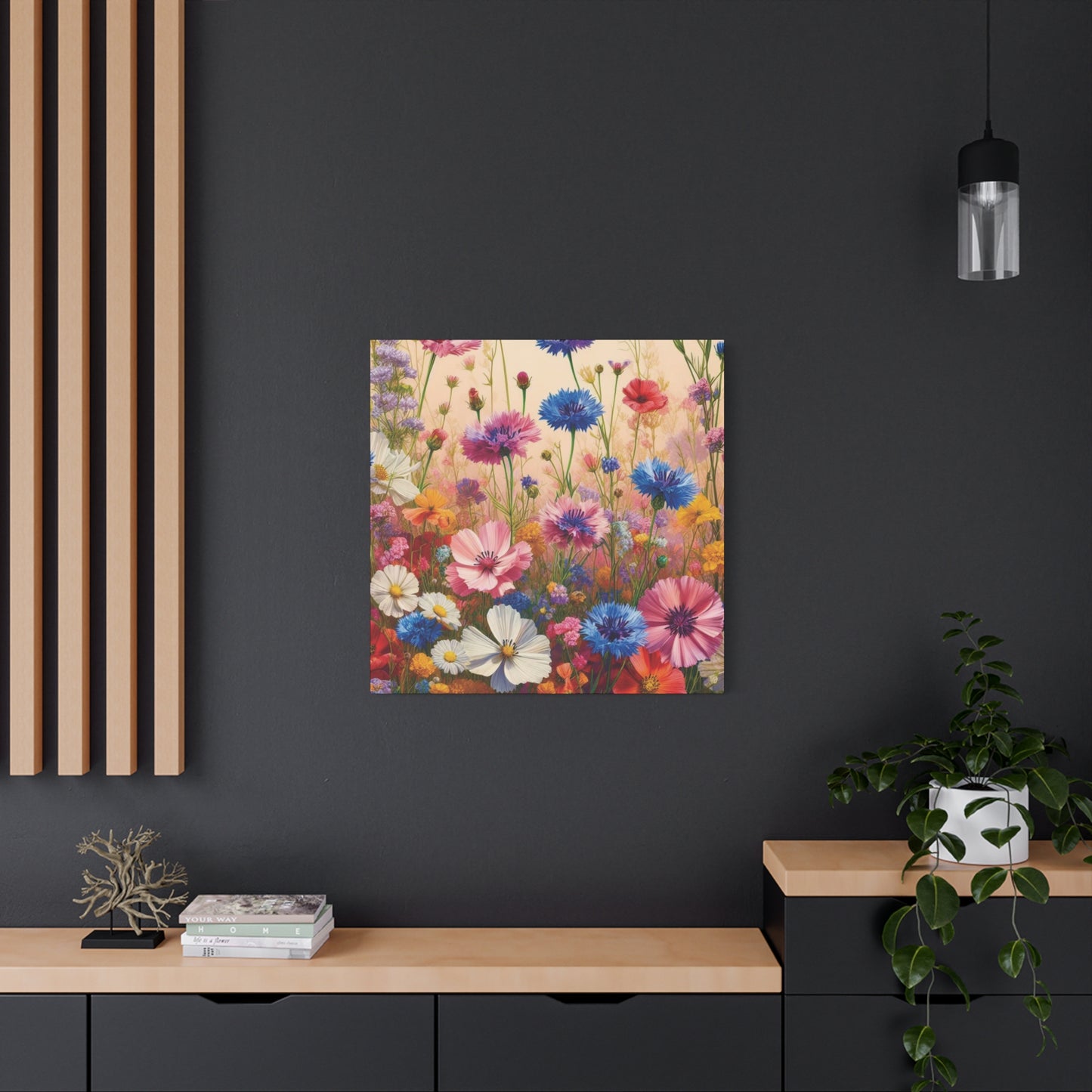 Wild Flowers Classic Canvas - Black