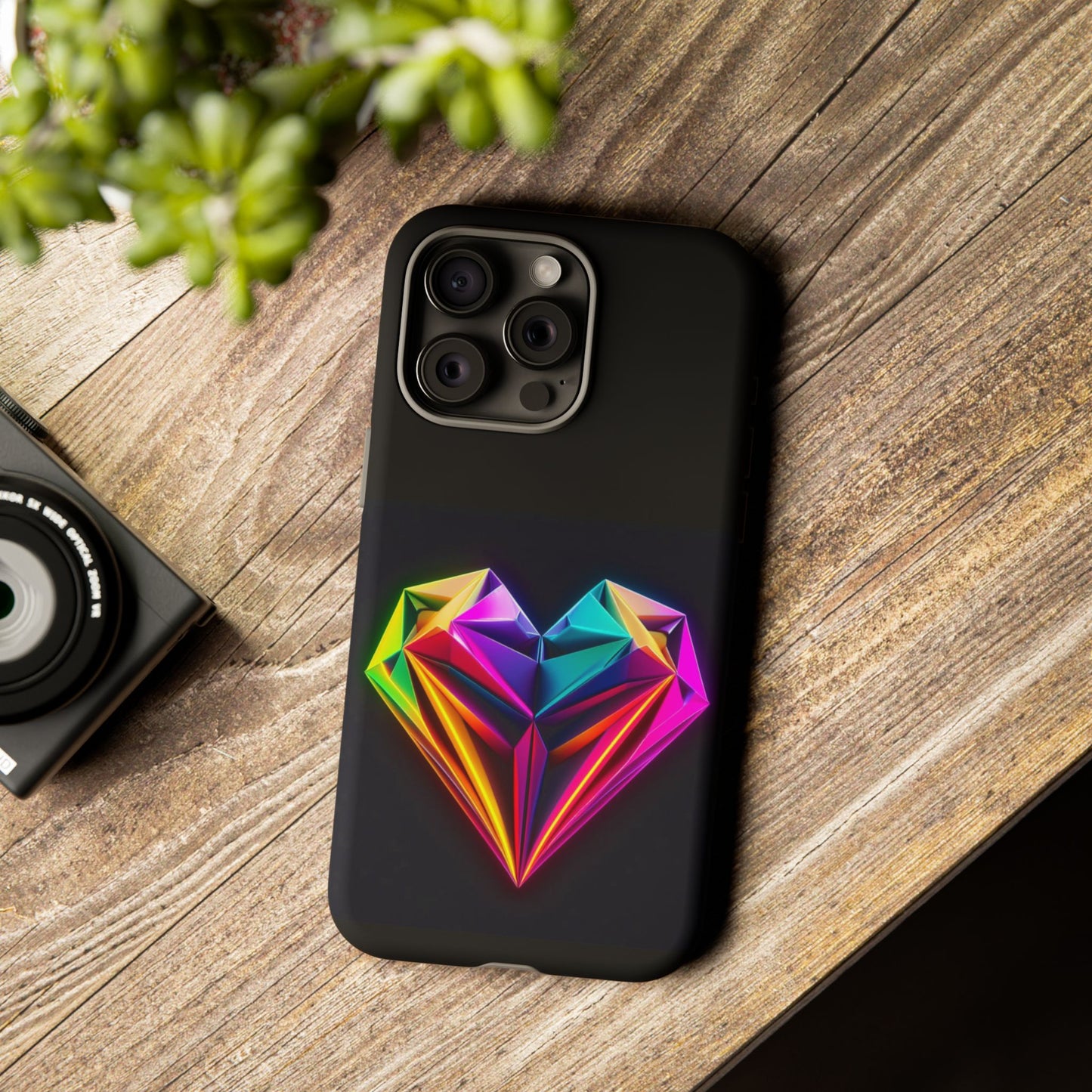 Origami Neon Heart Tough Cases iPhone/Google/Samsung