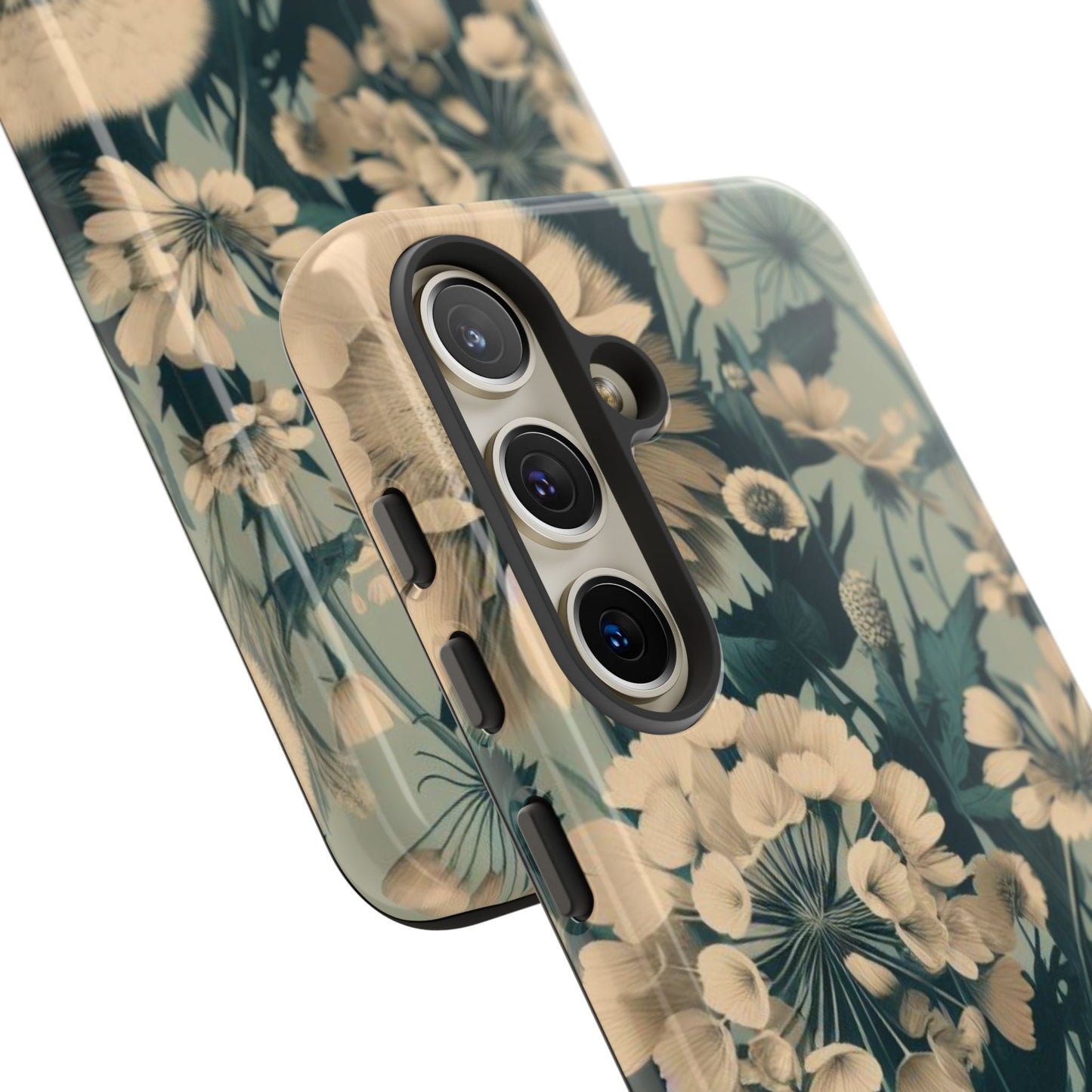 Blue & Cream Flowers Tough Cases iPhone/Google/Samsung