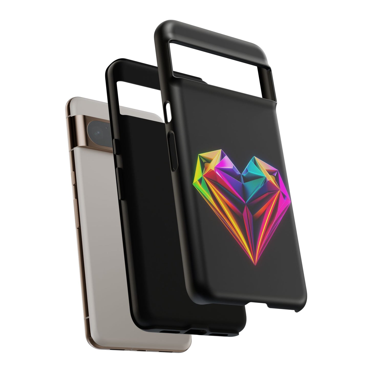 Origami Neon Heart Tough Cases iPhone/Google/Samsung