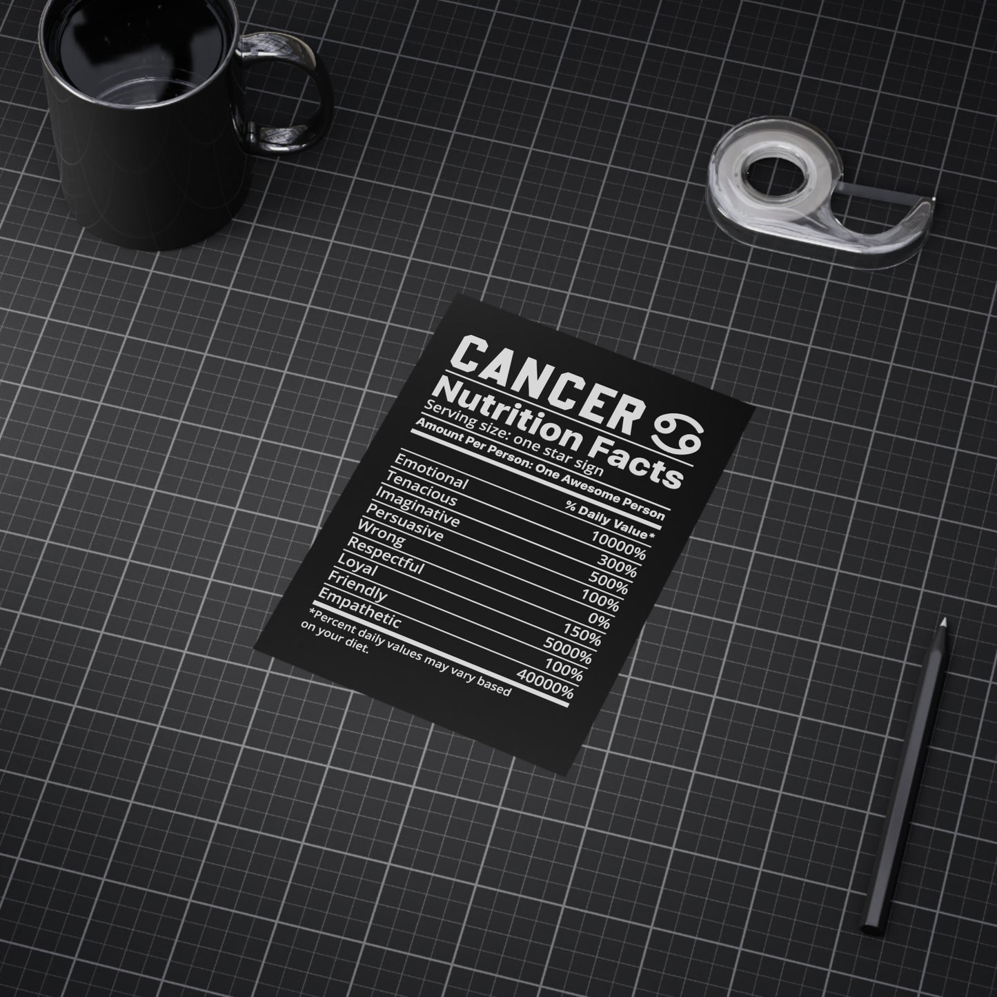 Cancer Nutrition Unframed Prints - black