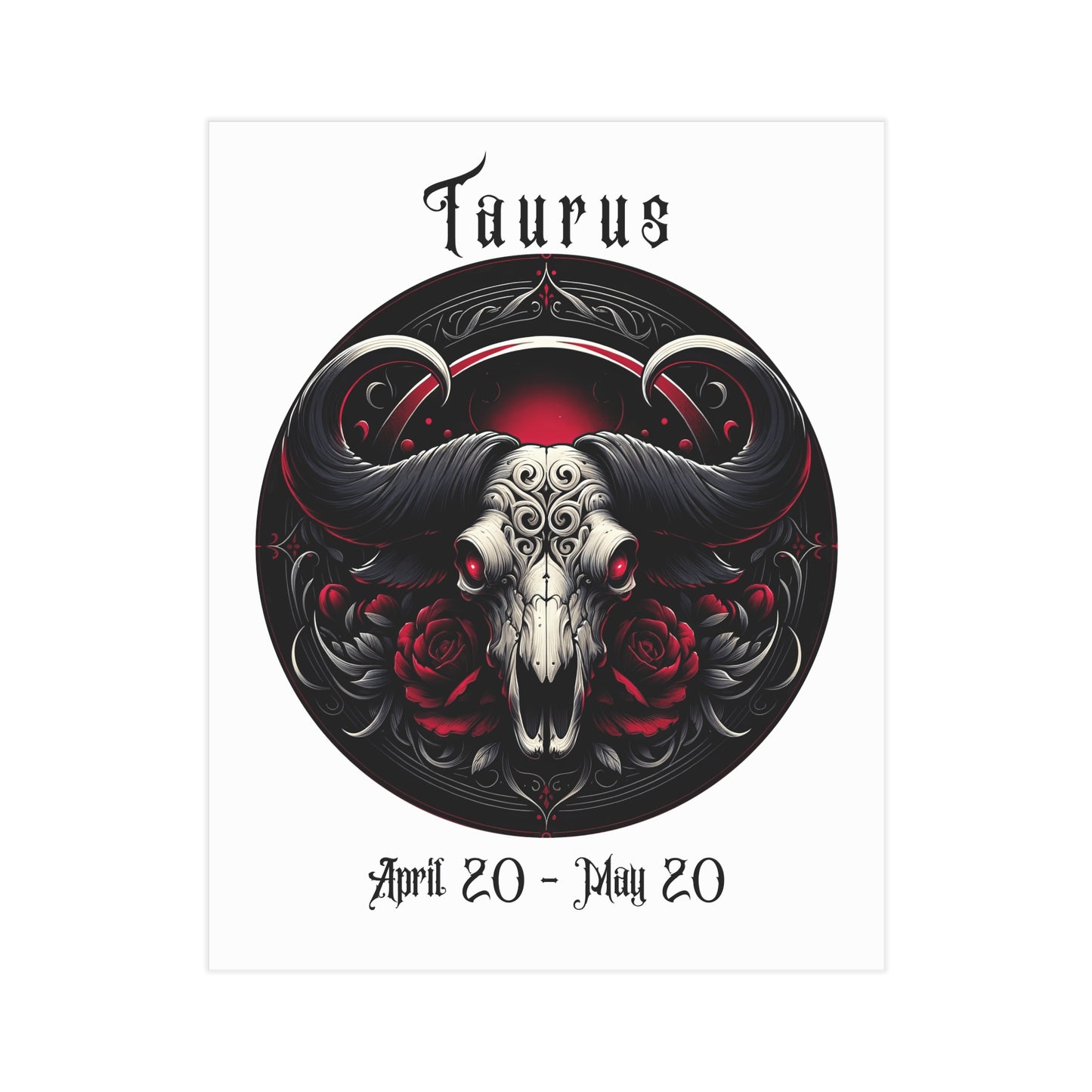 Gothic Taurus Unframed Prints - white