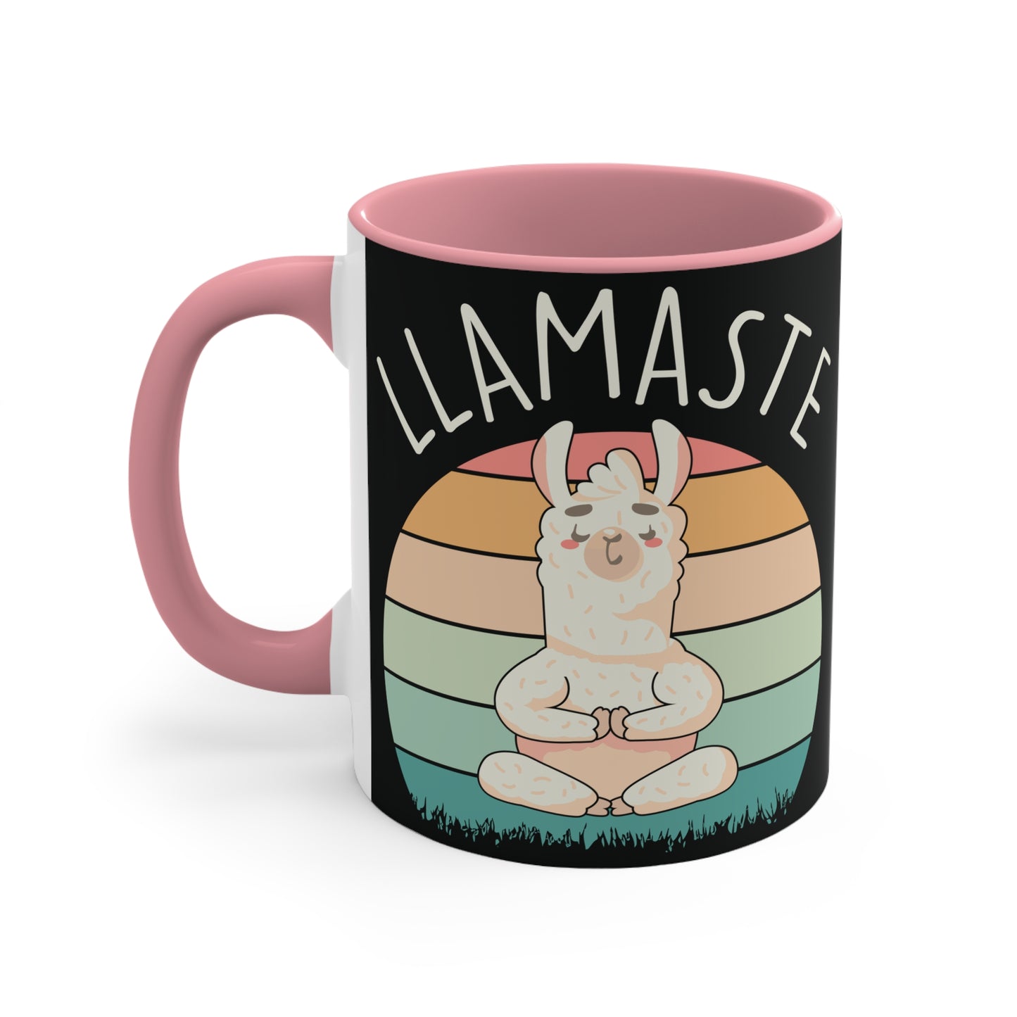 Llamaste Color Accent Mug 11oz - Zen Meditation Gift