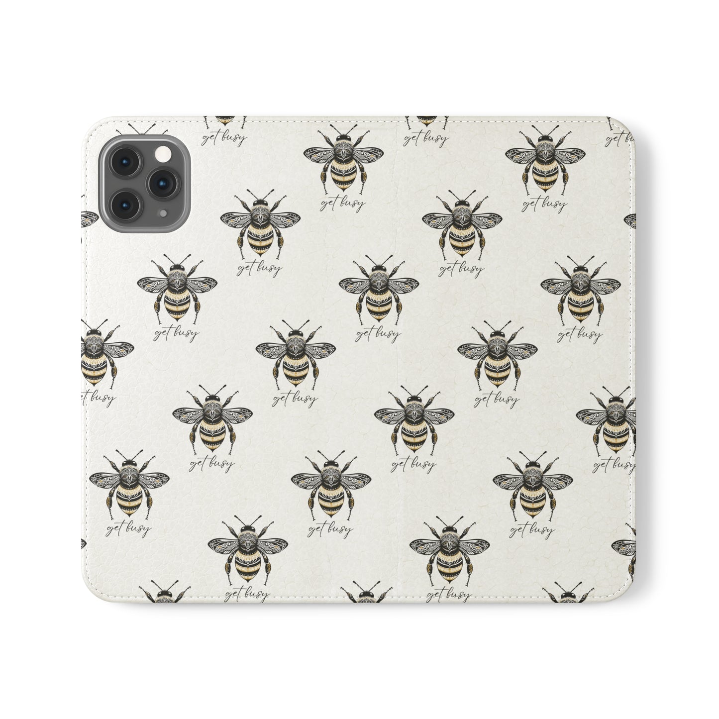 Get Busy Bee Flip Cases for iPhone/Samsung - white