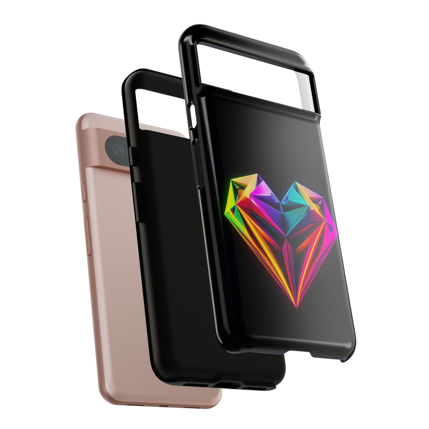 Origami Neon Heart Tough Cases iPhone/Google/Samsung