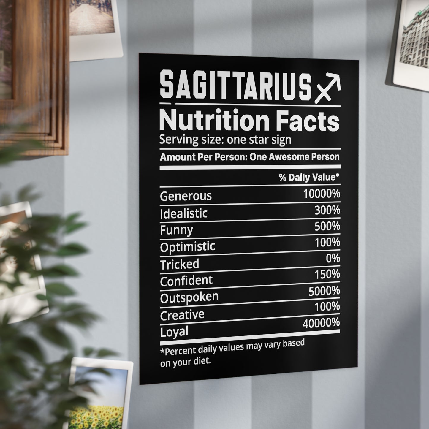 Sagittarius Nutrition Unframed Prints - black