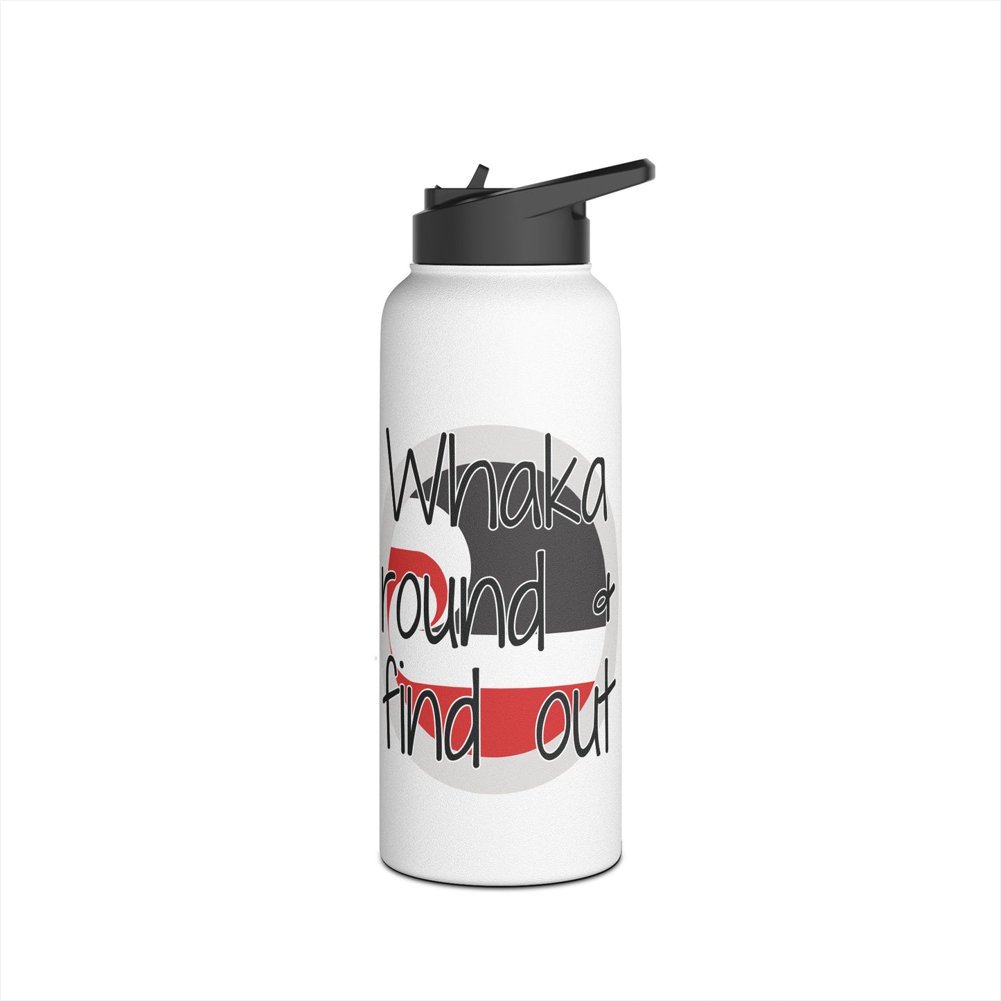 Whaka Round & Find Out Stainless Steel Water Bottle, Standard Lid