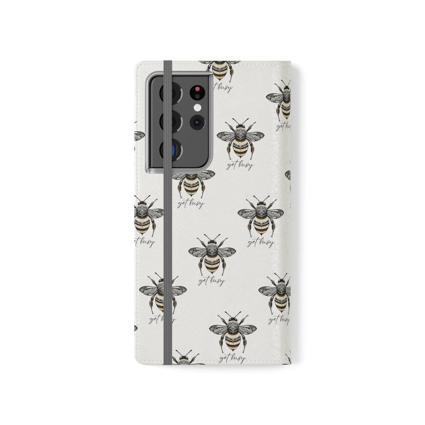 Get Busy Bee Flip Cases for iPhone/Samsung - white