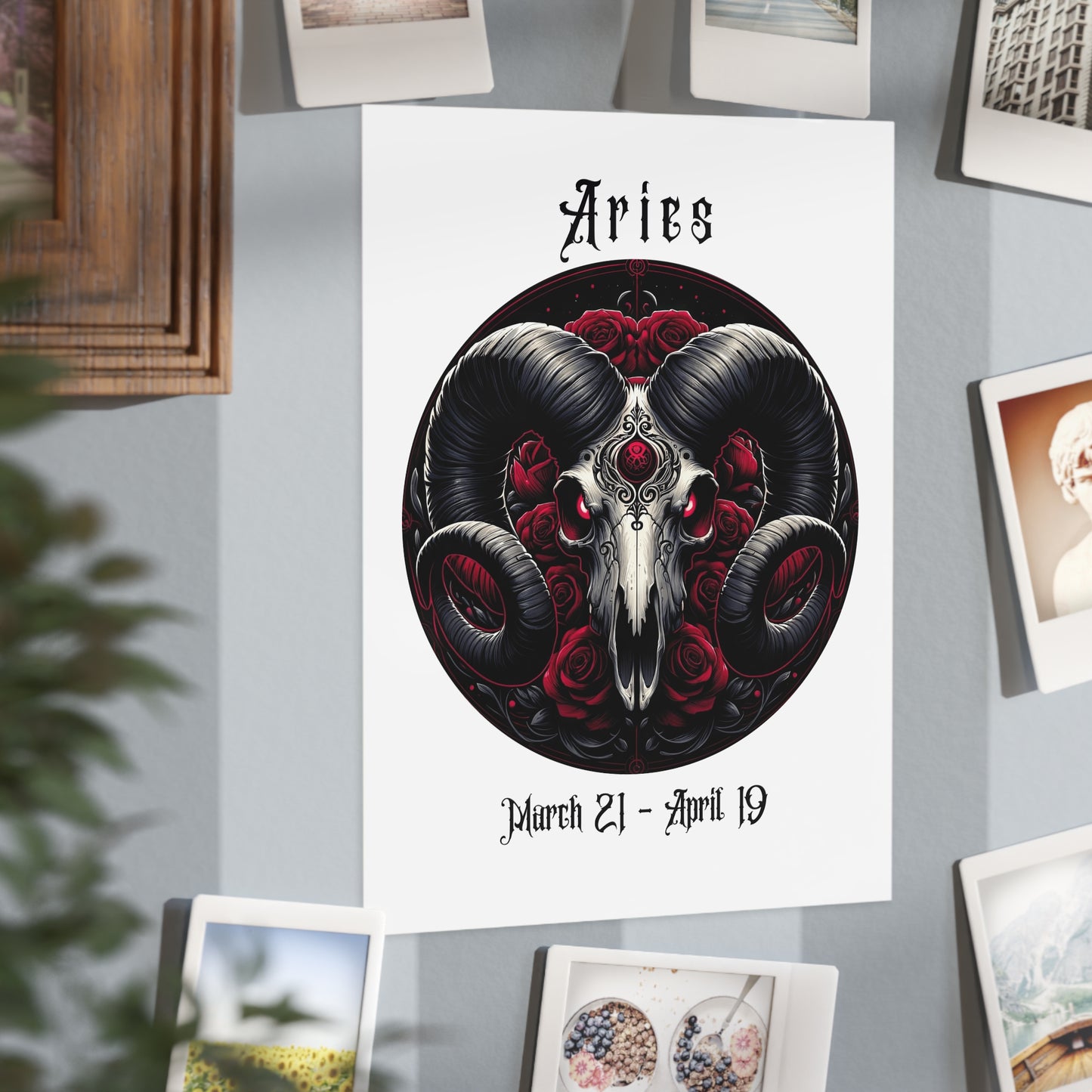 Gothic Aries Unframed Prints - white