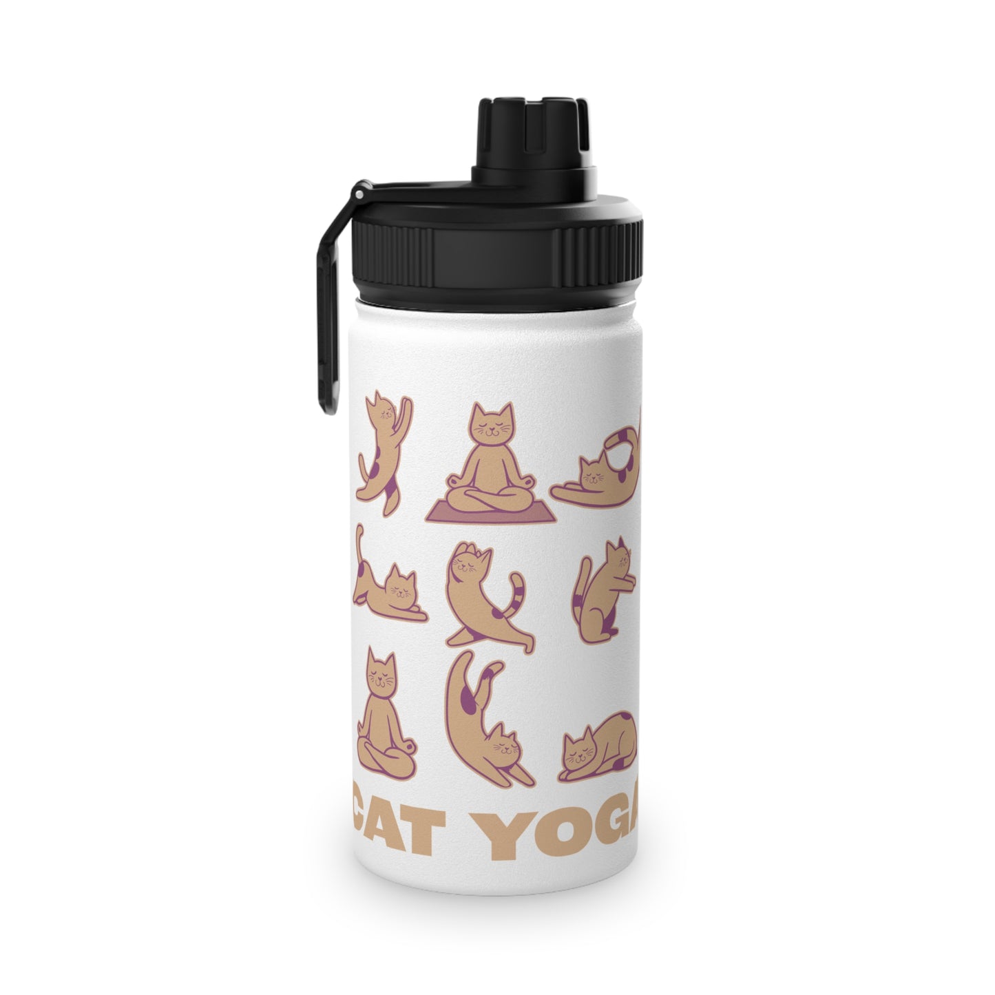 Cat Yoga Stainless Steel Water Bottle - # Sizes