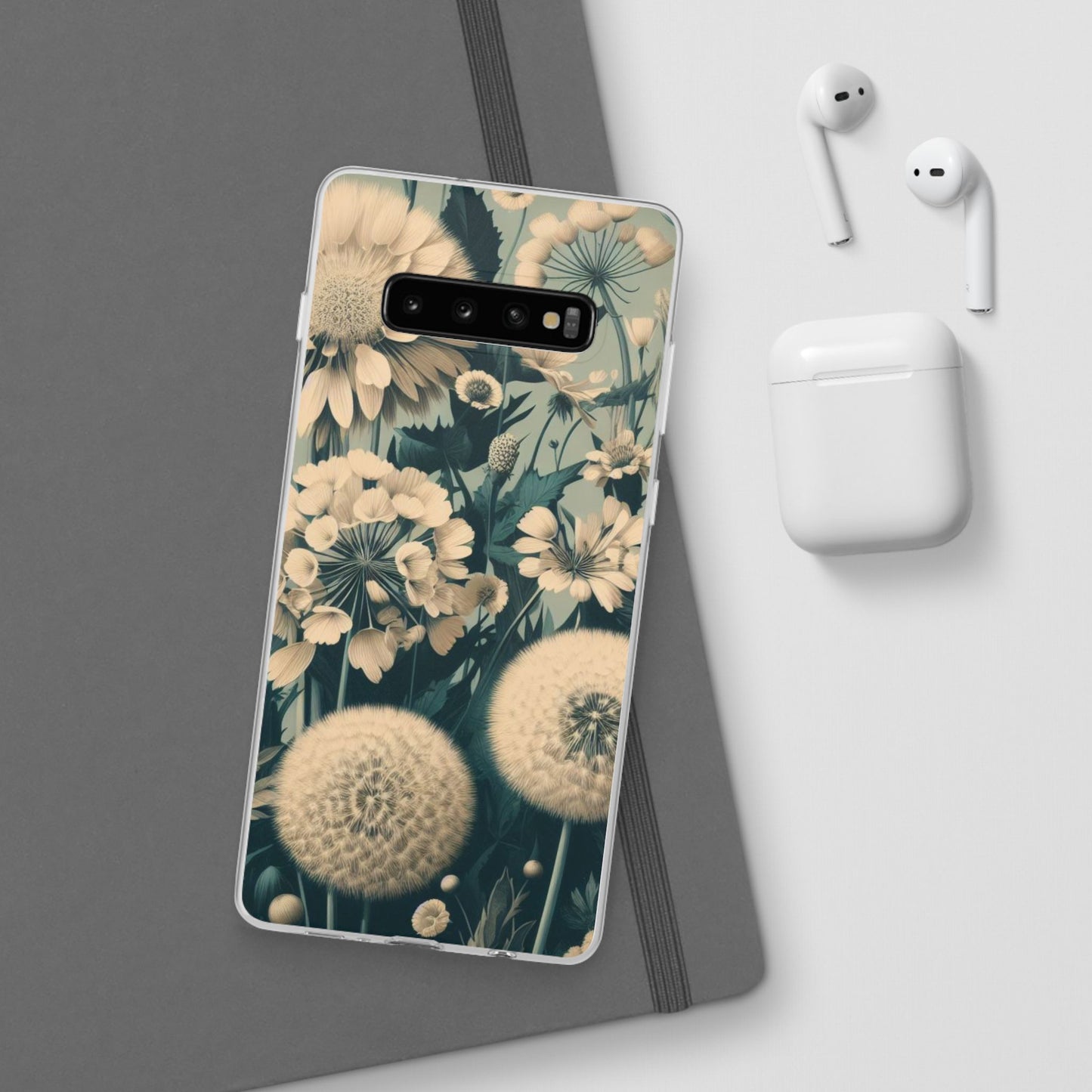 Blue & Cream Flowers Flexi Cases