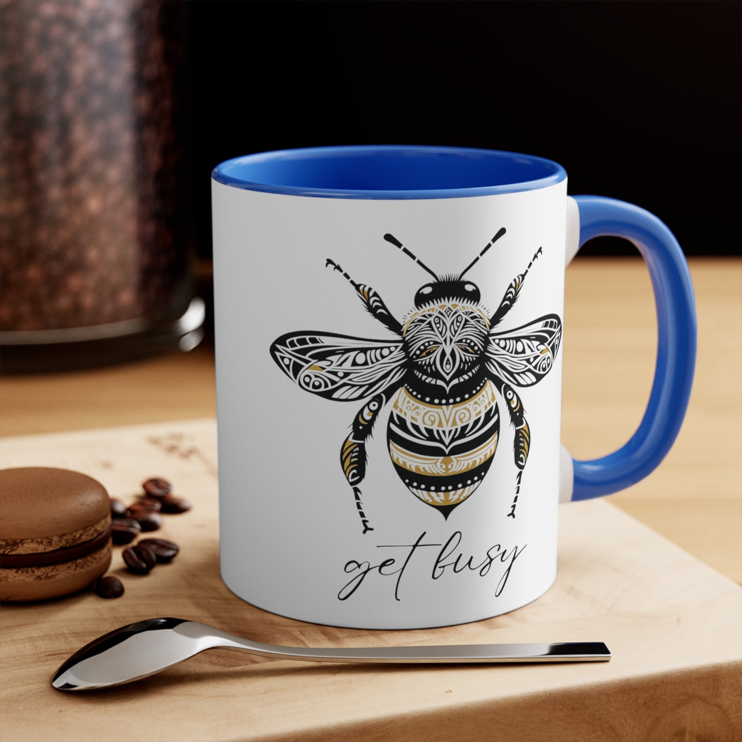 Get Busy Bee Colorful Accent Mugs, 11oz (330 ml)