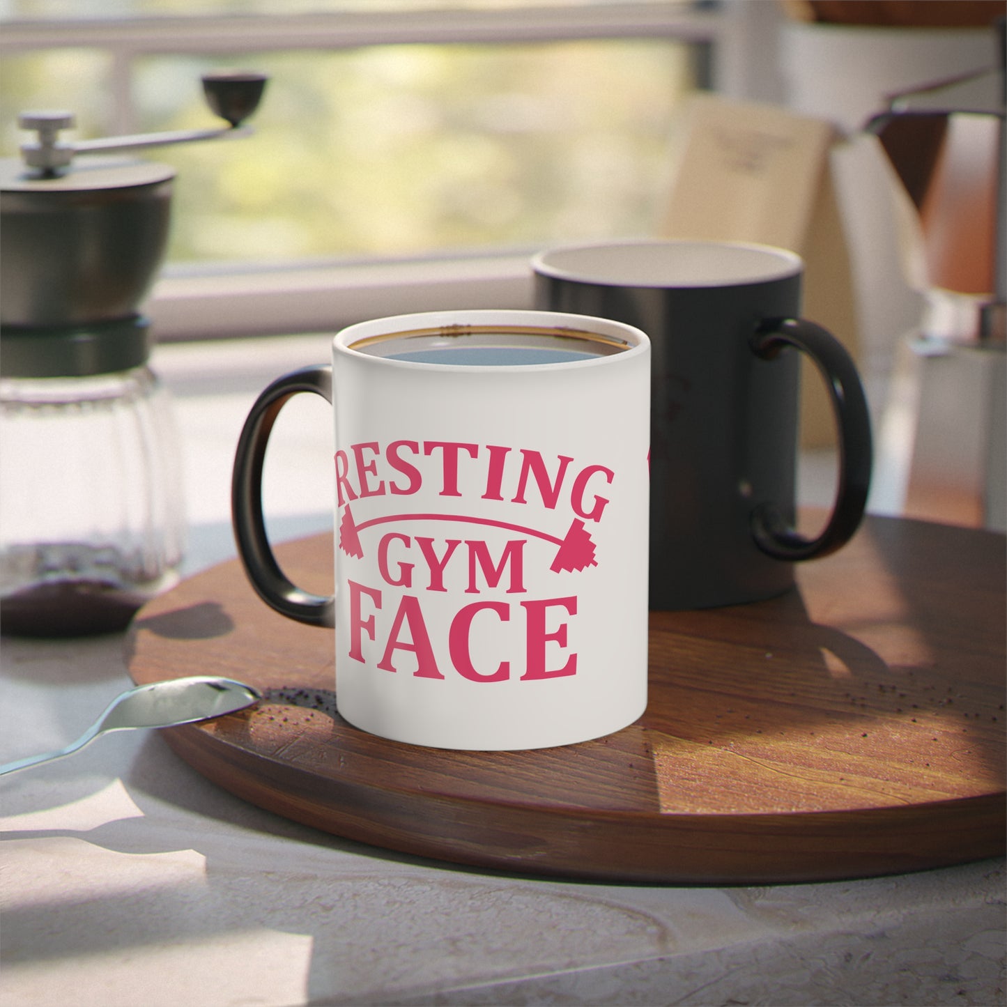 Resting Gym Face Magic Mug - Color Changing Mug for Fitness Enthusiasts