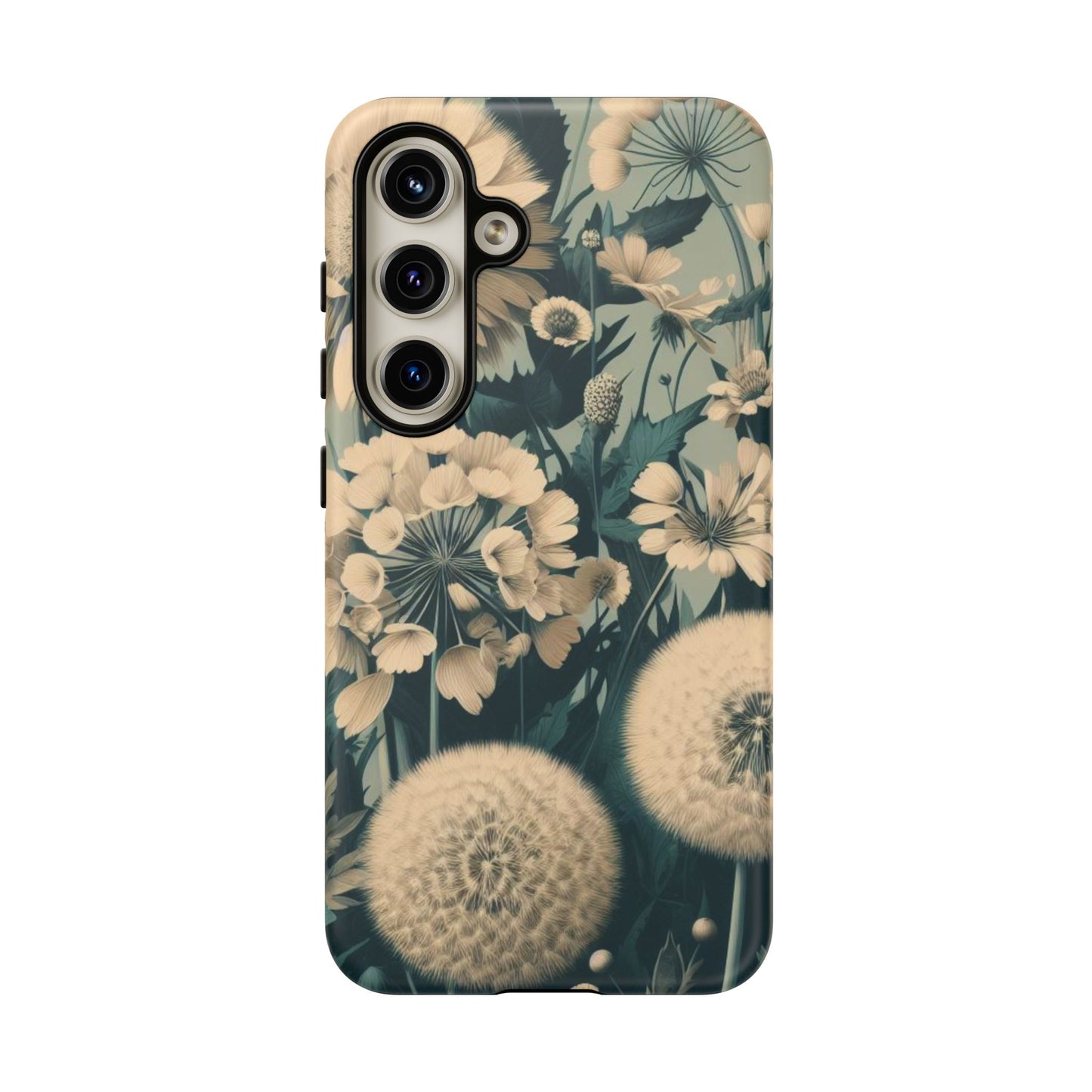 Blue & Cream Flowers Tough Cases iPhone/Google/Samsung