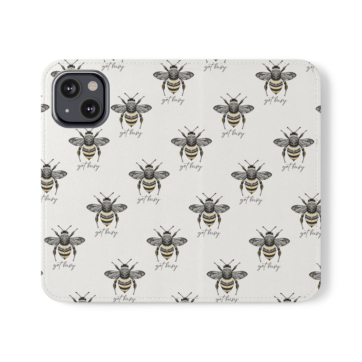 Get Busy Bee Flip Cases for iPhone/Samsung - white