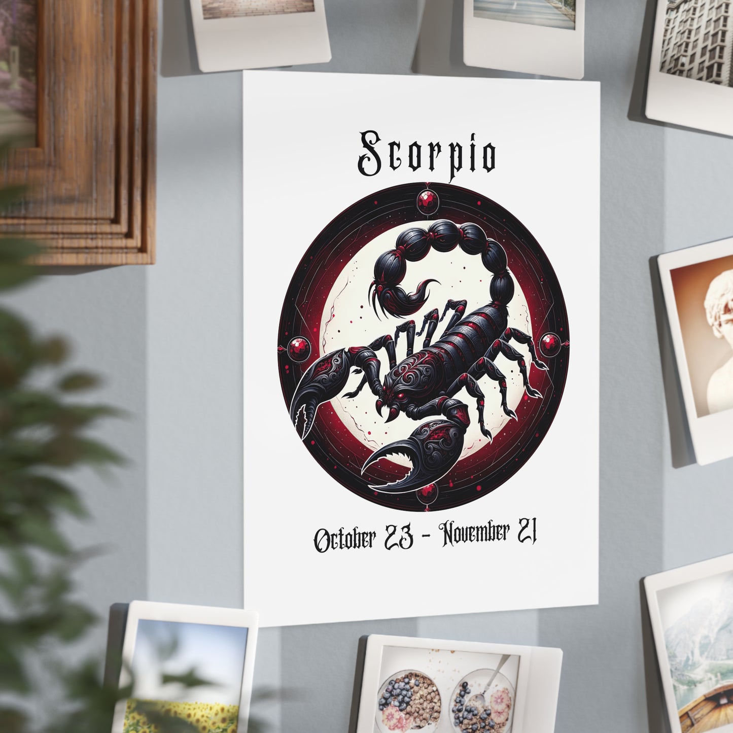 Gothic Scorpio Unframed Prints - white