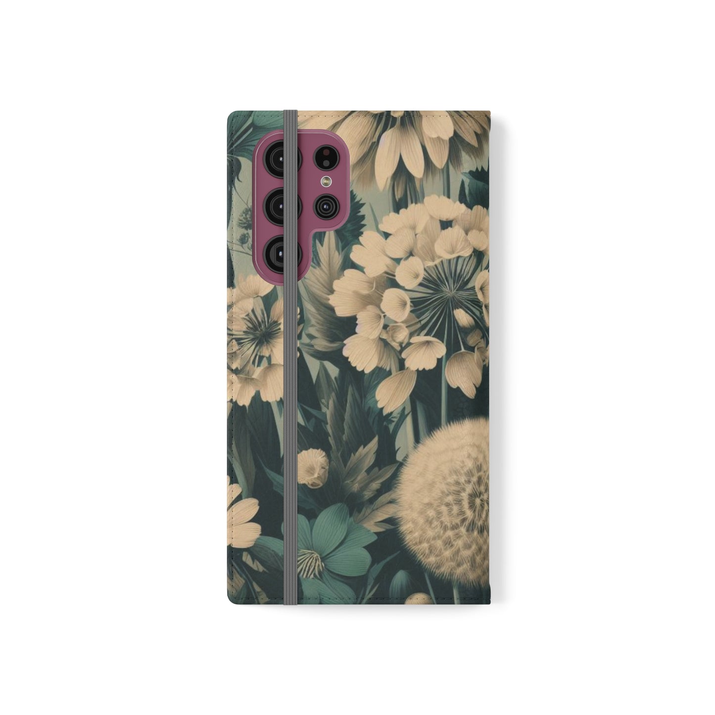 Blue & Cream Flowers Flip Cases iPhone/Samsung