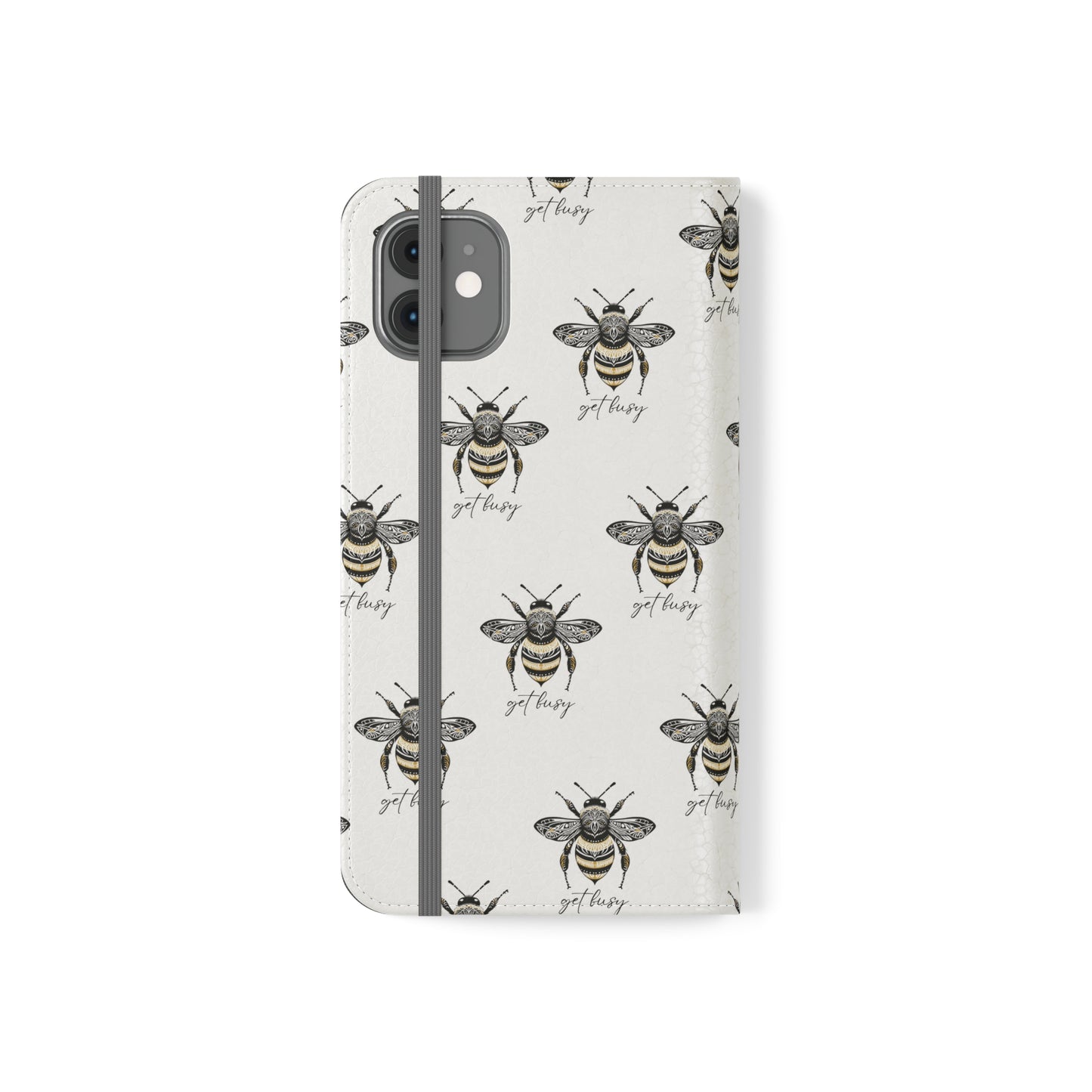 Get Busy Bee Flip Cases for iPhone/Samsung - white