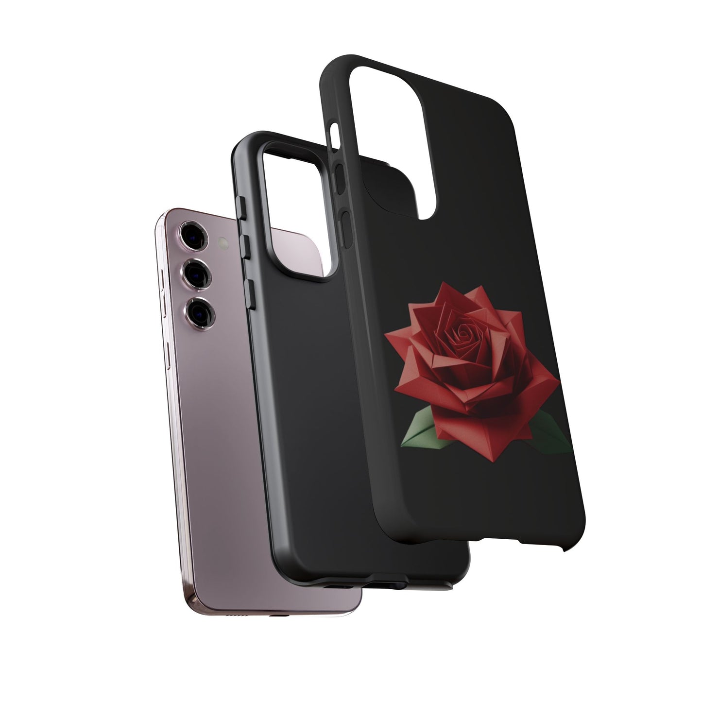 Origami Red Rose Tough Cases iPhone/Google/Samsung