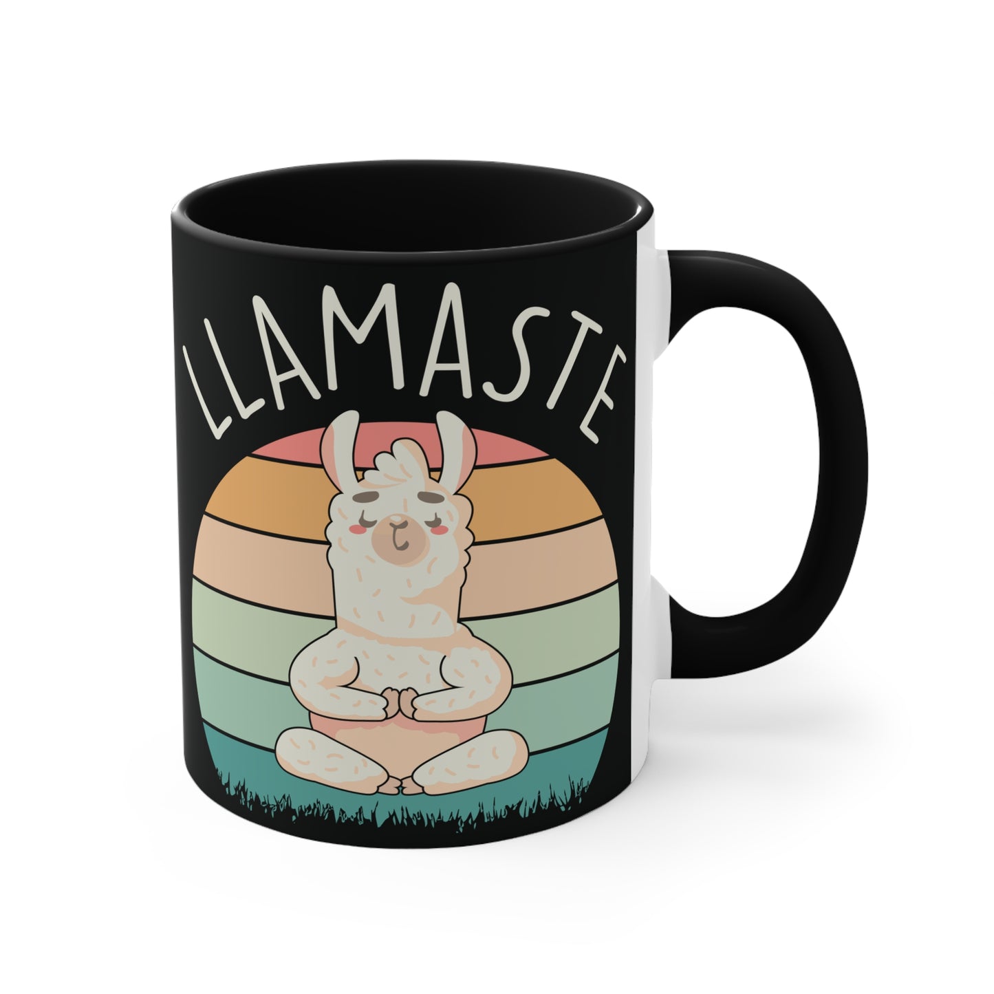 Llamaste Color Accent Mug 11oz - Zen Meditation Gift