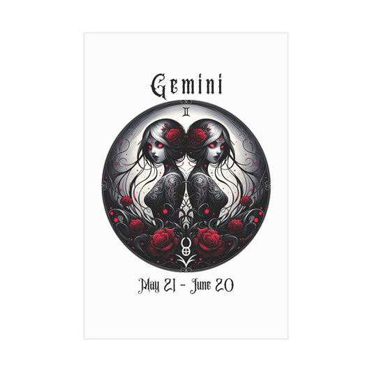 Gothic Gemini Unframed Prints - white