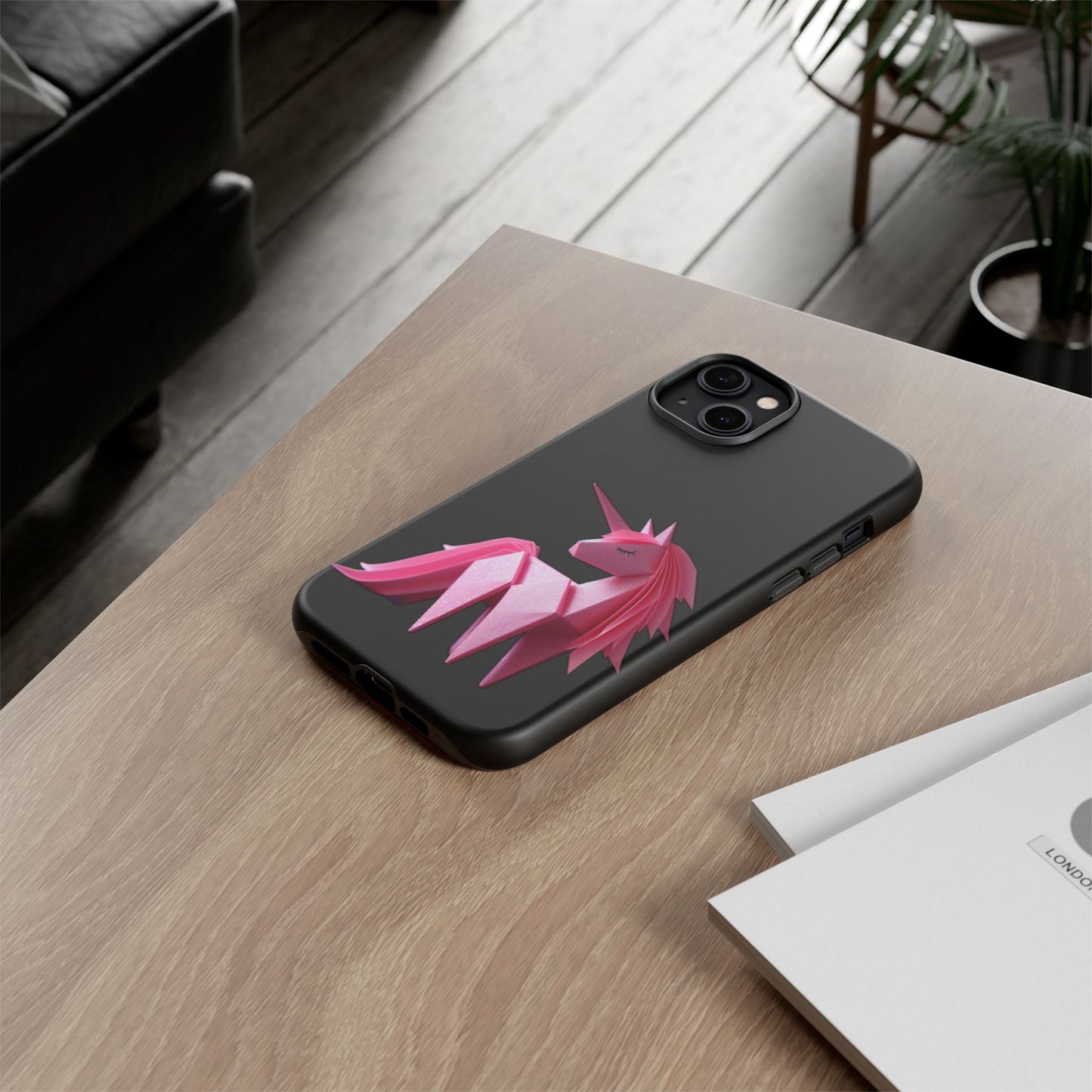 Origami Pink Unicorn Tough Cases iPhone/Google/Samsung