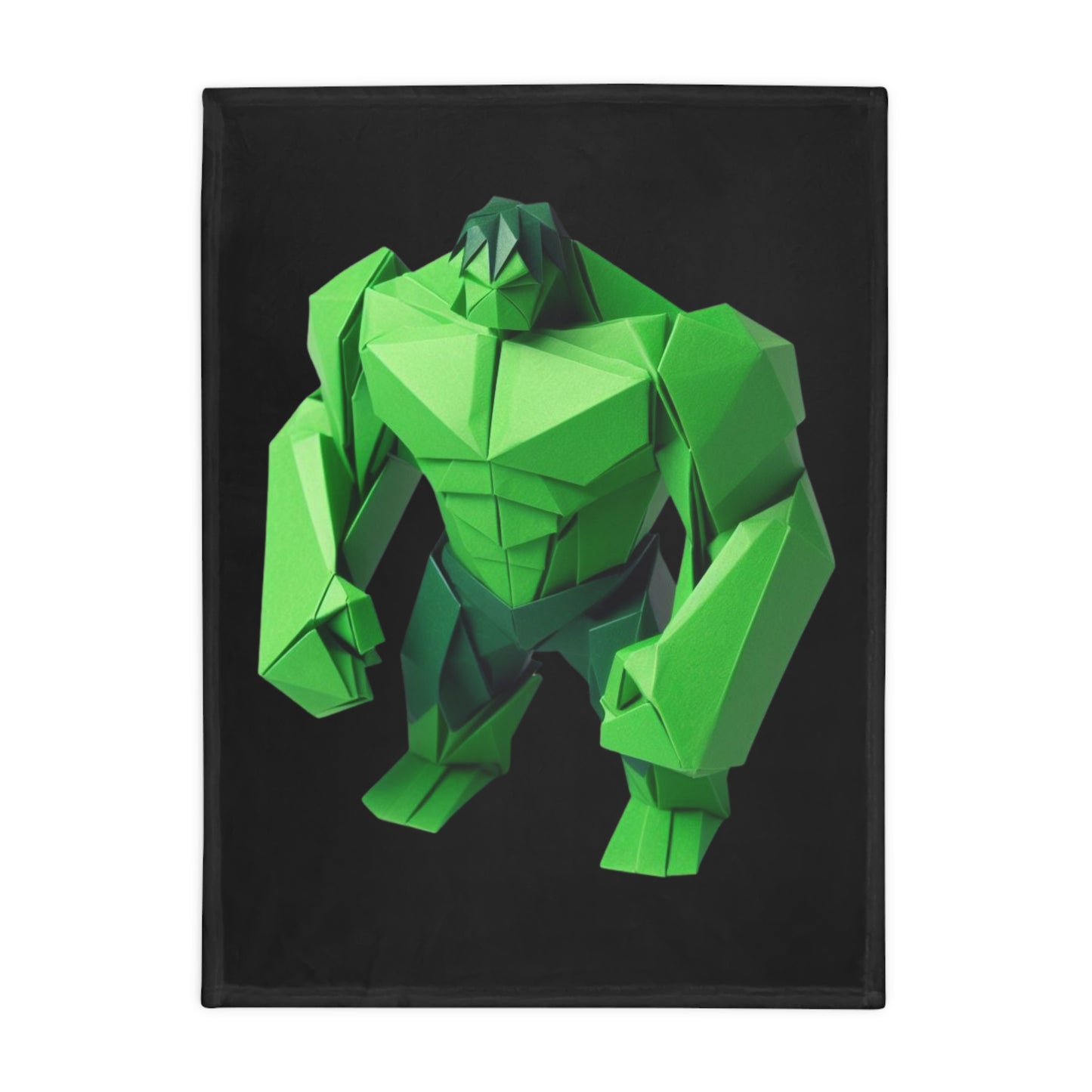 Origami Hulk Plush Fleece Blanket - Black