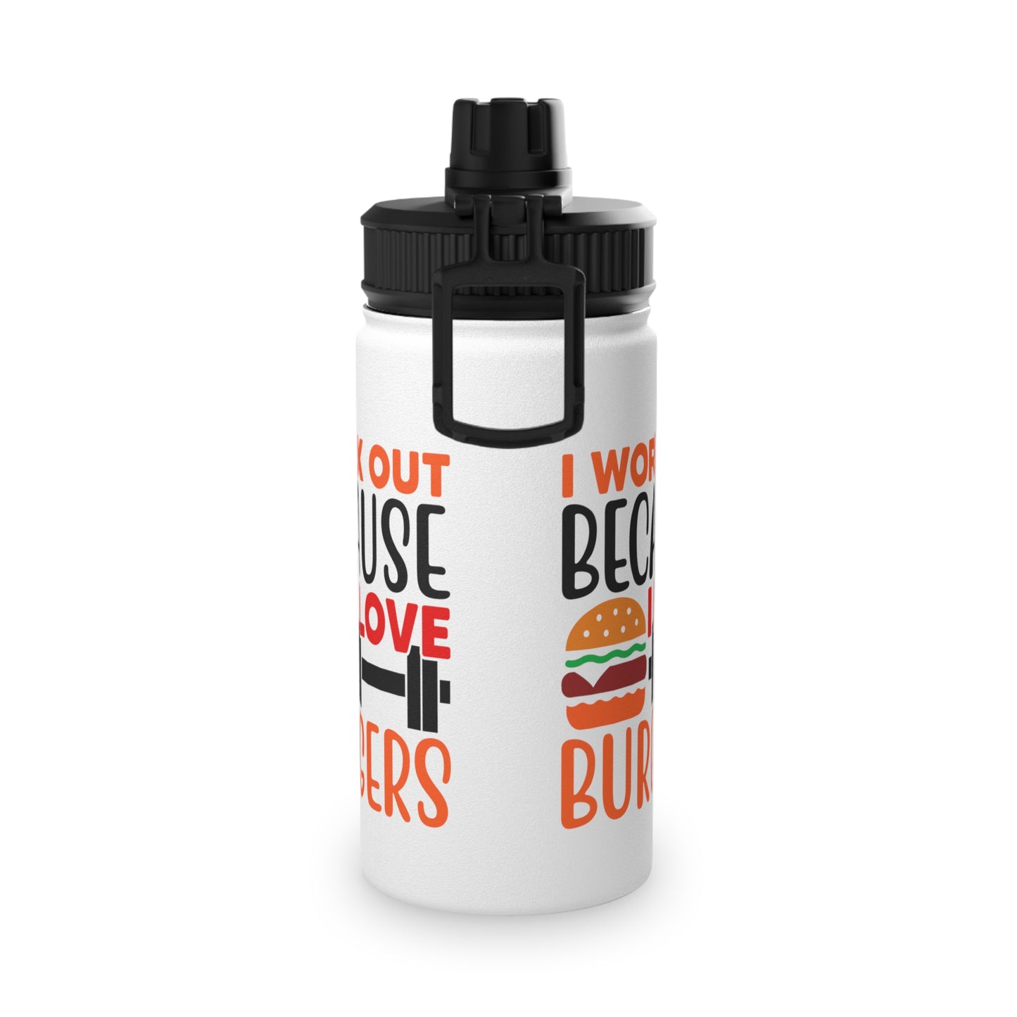 I Love Burgers Stainless Steel Sports Water Bottle - 3 sizes