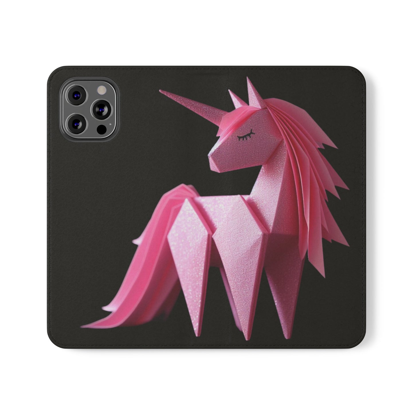 Origami Pink Unicorn Flip Cases iPhone/Samsung