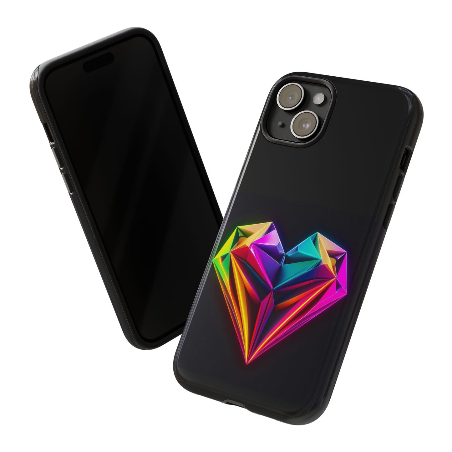 Origami Neon Heart Tough Cases iPhone/Google/Samsung