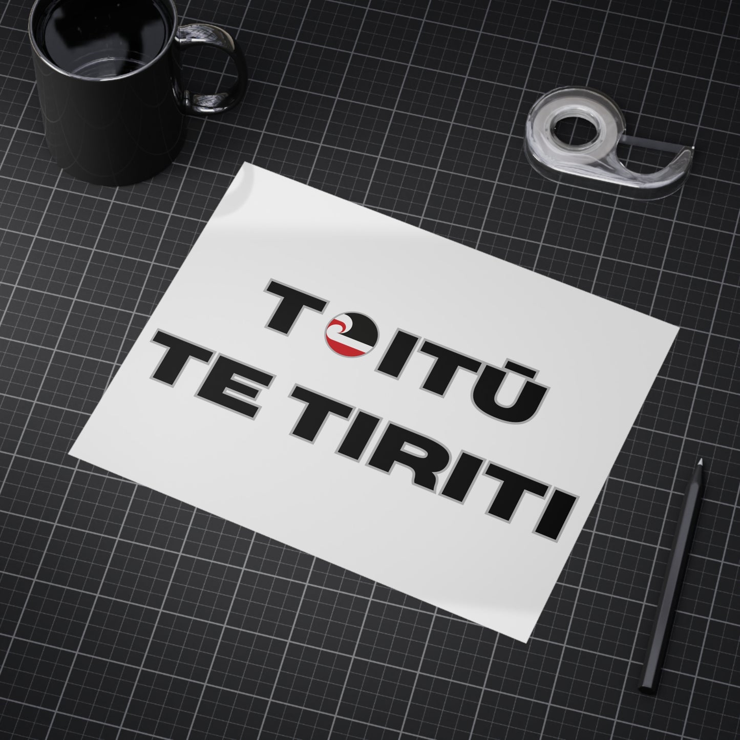 Toitū Te Tiriti Unframed Prints - white