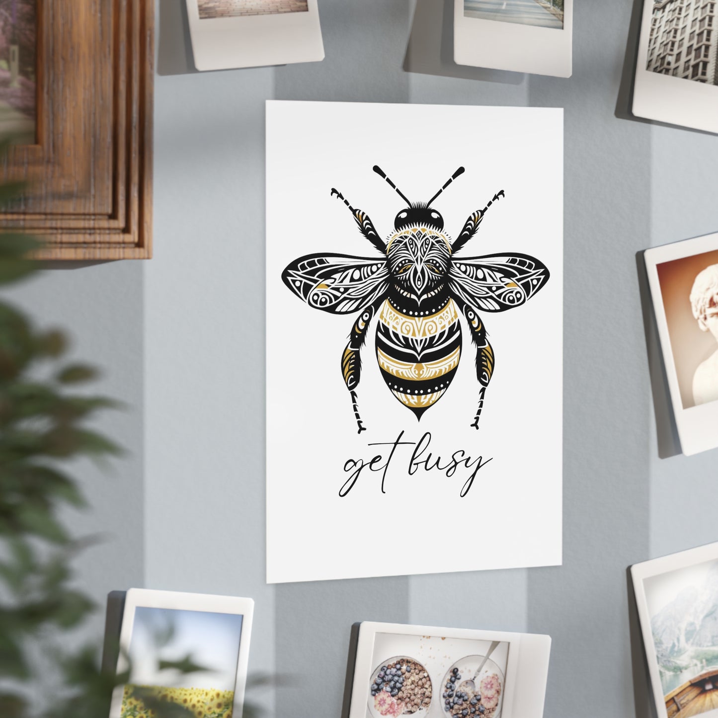 Get Busy Bee Unframed Prints - white