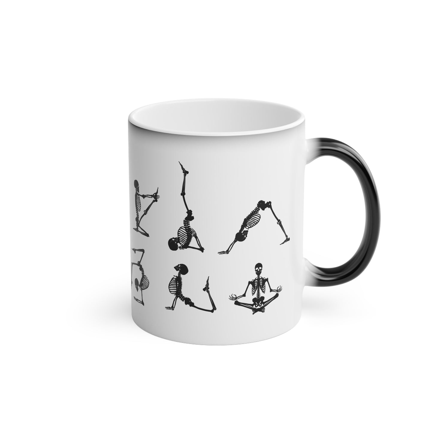 Skeleton Yoga Magic Mug - Color Changing Heat Sensitive Cup for Relaxation and Meditation