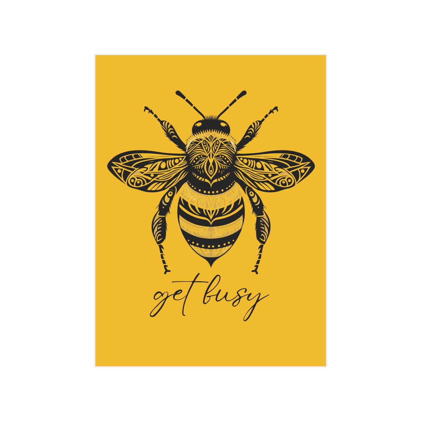 Get Busy Bee Unframed Prints - yellow