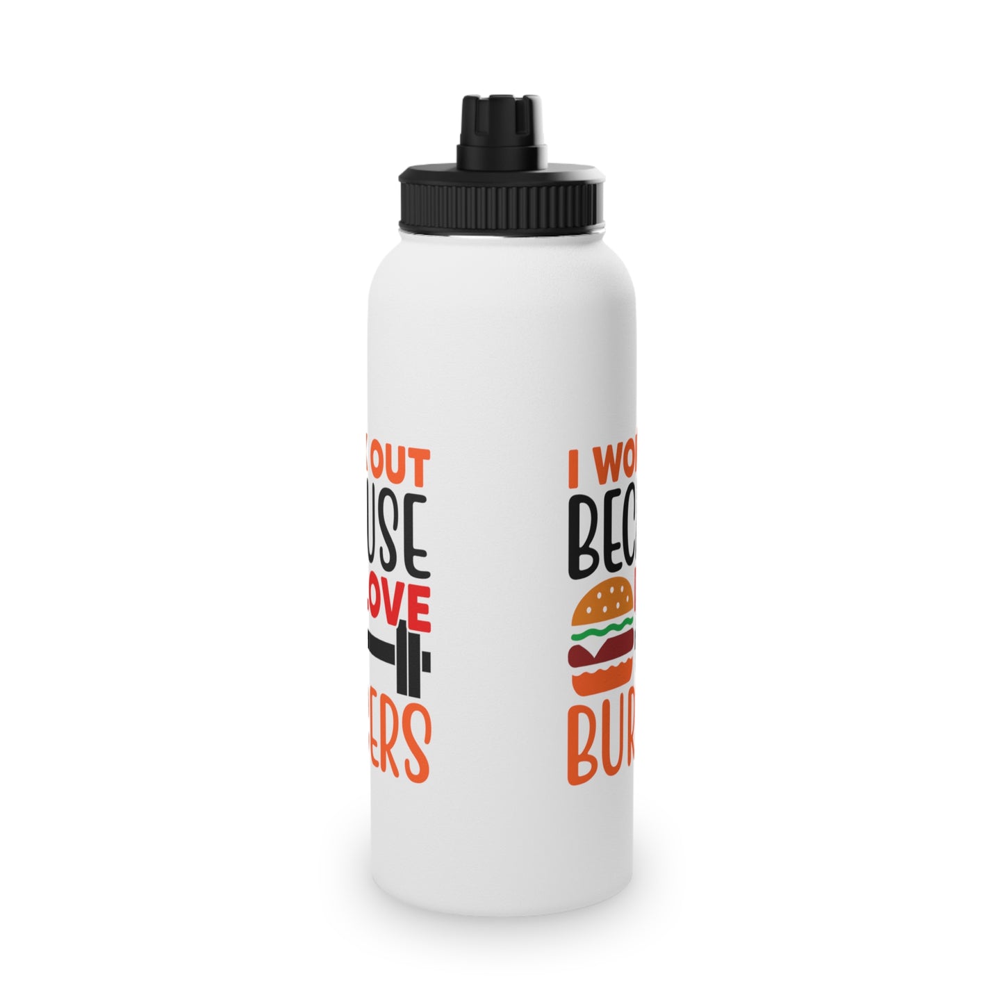 I Love Burgers Stainless Steel Sports Water Bottle - 3 sizes