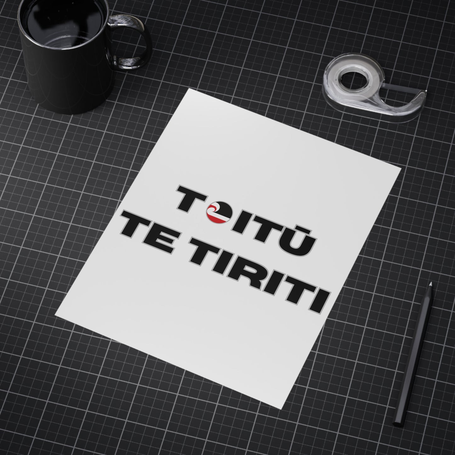 Toitū Te Tiriti Unframed Prints - white