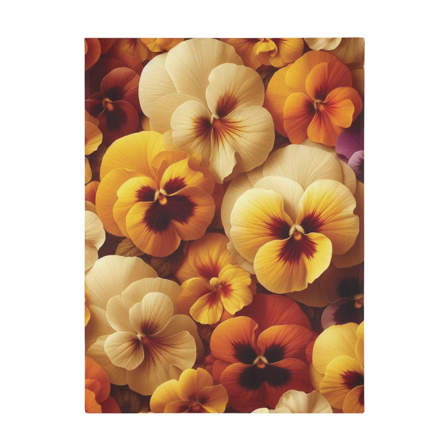 Pansies Plush Fleece Blanket