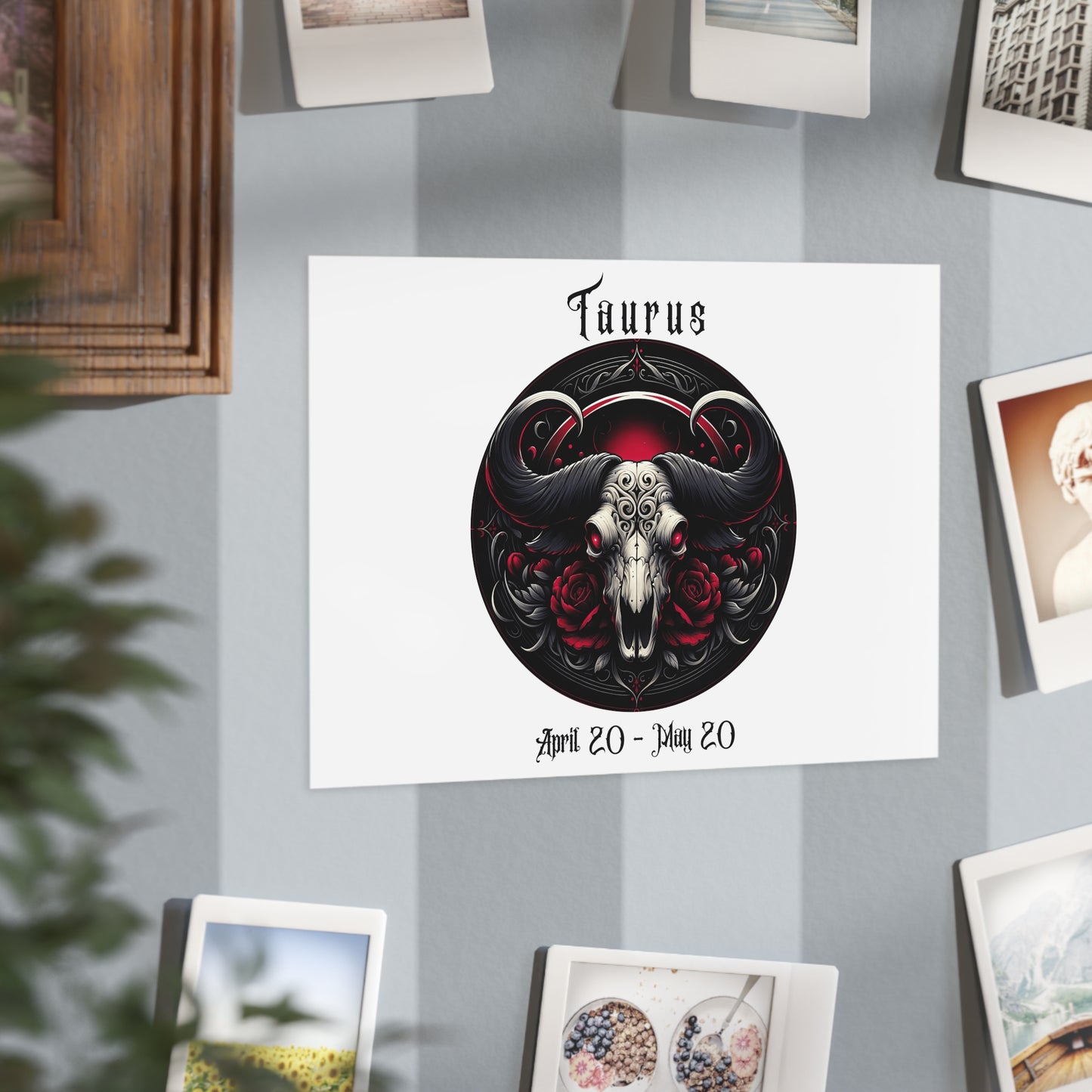 Gothic Taurus Unframed Prints - white