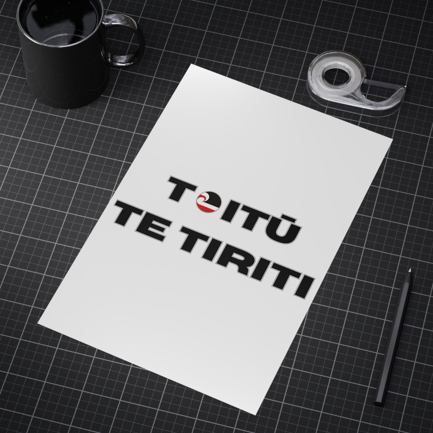 Toitū Te Tiriti Unframed Prints - white